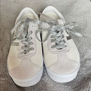 Vans White and Silver Casual Sneakers